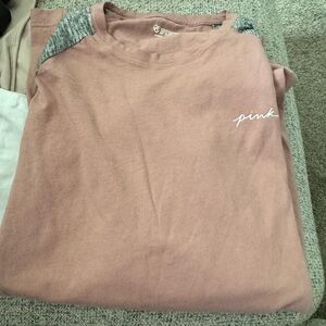 VS Pink Graphic T-Shirt size large 3/4 sleeves